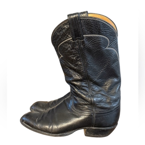 Tony Lama Black Bullhide Leather Men\'s Boots Size 10 D main image 8